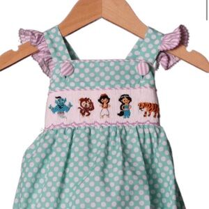 Polka Dot Kids One Piece with Embroidered Characters